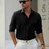 Men's Dress Shirts Solid Wrinkle-Free Long Sleeve Button Down Shirt Regular Fit Formal Shirts