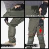 Combat Pants G3 camo Pants with Knee Pads Men Tactical Trousers Multiple Pocket Hook-and-Loop Adjuster