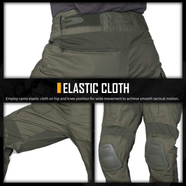 Combat Pants G3 camo Pants with Knee Pads Men Tactical Trousers Multiple Pocket Hook-and-Loop Adjuster