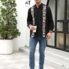 Mexican Shirts for Men Guayabera Embroidered Traditional Fiesta Button Up Mandarin Collared Long Sleeve Shirt