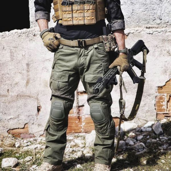 Combat Pants G3 camo Pants with Knee Pads Men Tactical Trousers Multiple Pocket Hook-and-Loop Adjuster