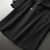 Men'S Warm Trench Coat Wool Blend Slim Fit Top Coat Winter Double Breasted Business Overcoat With Belt