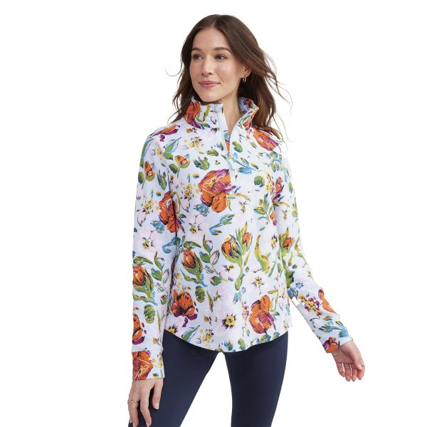 Women's French Terry Quarter-Zip Sweatshirt with Pockets (Extended Size Range)