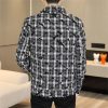Men Spring Retro Plaid Jacket Social Streetwear Coats Versatile Ripped Jacket