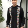 Mexican Shirts for Men Guayabera Embroidered Traditional Fiesta Button Up Mandarin Collared Long Sleeve Shirt