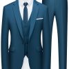 Men’s Slim Fit Suit One Button 3-Piece Blazer Dress Business Wedding Party Jacket Vest & Pant