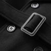 Men'S Warm Trench Coat Wool Blend Slim Fit Top Coat Winter Double Breasted Business Overcoat With Belt