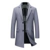 Men's Wool Blend Coat with Detachable Scarfs Herringbone Jackets Casual Blazer Pea Coat Autumn Warm Trench Overcoat