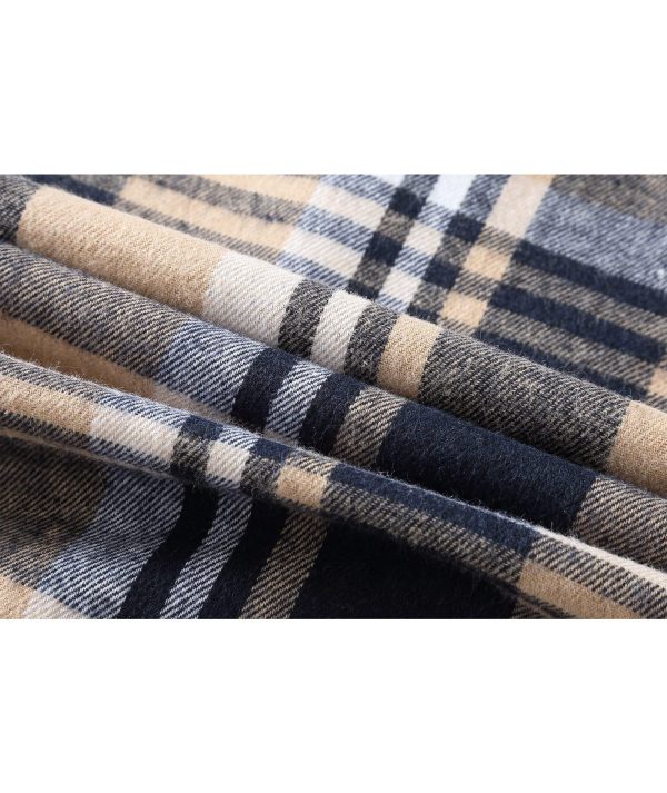 Men's Flannel Hoodie Shirts Casual Button Down Plaid Shirt Jackets for Men Long Sleeve Stylish Hooded with Pocket