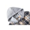 Men's Flannel Hoodie Shirts Casual Button Down Plaid Shirt Jackets for Men Long Sleeve Stylish Hooded with Pocket