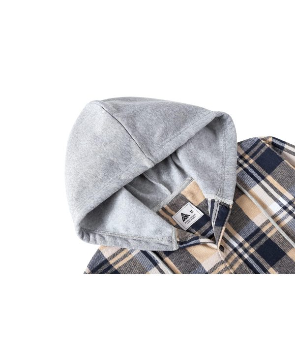 Men's Flannel Hoodie Shirts Casual Button Down Plaid Shirt Jackets for Men Long Sleeve Stylish Hooded with Pocket
